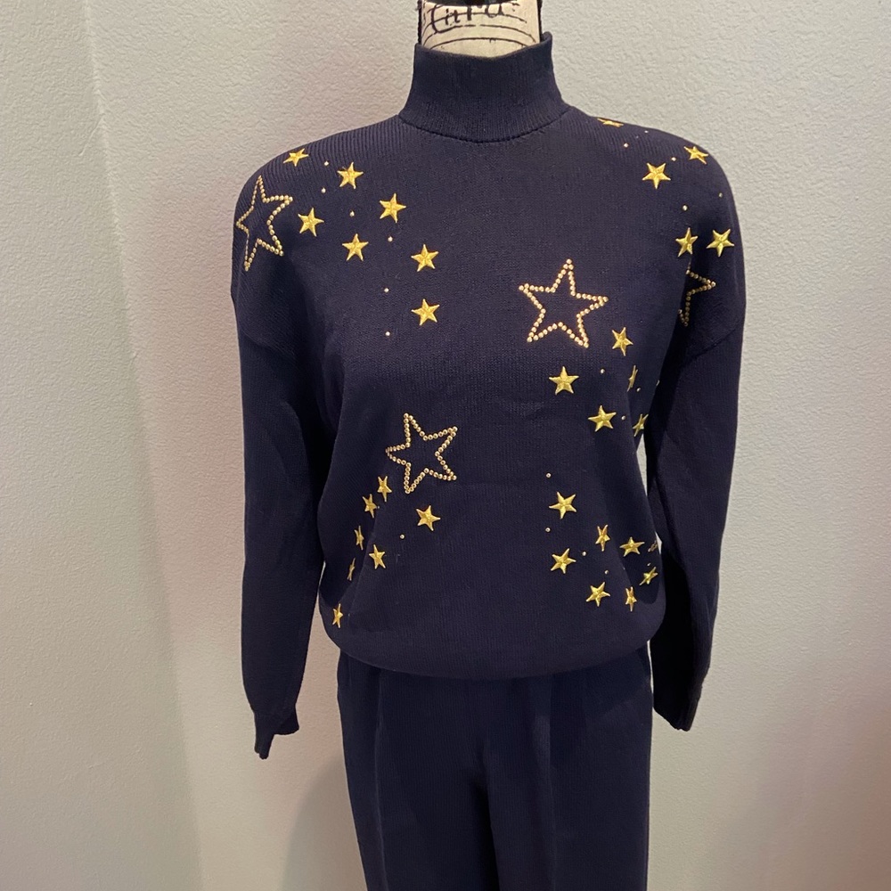 Vintage St. John STARS Knit Sweater and Pants